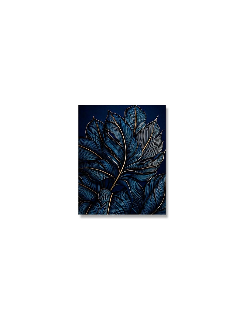 Printed Leaf Pattern Canvas Artwork on Cotton Canvas with Wooden Stretcher – Wall Mount Friendly, Includes Hooks and Screws, Available in Sizes: 40x40, 60x40, 80x60, 80x120, 100x100, 100x150