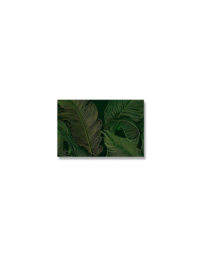 Printed Leaf Pattern Canvas Artwork on Cotton Canvas with Wooden Stretcher – Wall Mount Friendly, Includes Hooks and Screws, Available in Sizes: 40x40, 60x40, 80x60, 80x120, 100x100, 100x150