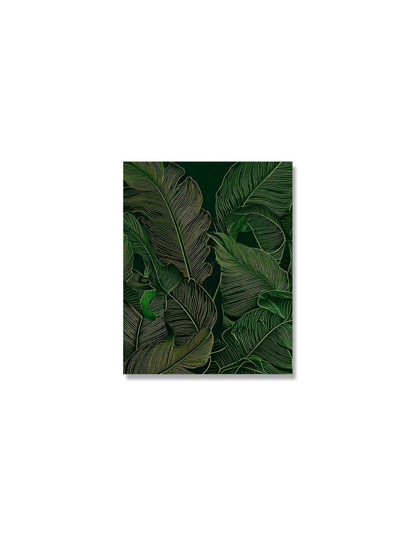 Printed Leaf Pattern Canvas Artwork on Cotton Canvas with Wooden Stretcher – Wall Mount Friendly, Includes Hooks and Screws, Available in Sizes: 40x40, 60x40, 80x60, 80x120, 100x100, 100x150