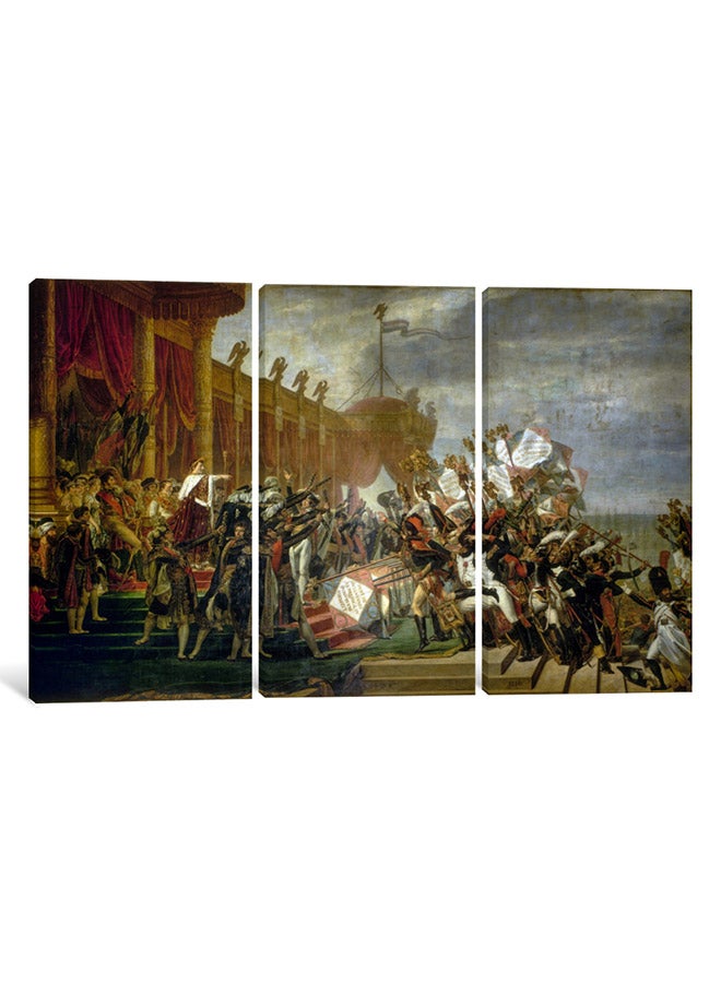 3-Piece Canvas Print The Army Takes An Oath To The Emperor Wall Art Multicolour 150 x 100 x 3.5cm