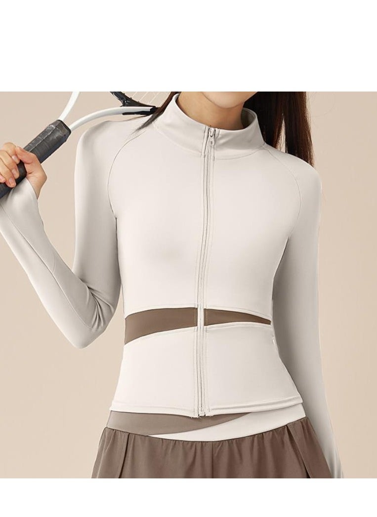 Female Color Blocked High Neck Slimming And Elongated Yoga Suit