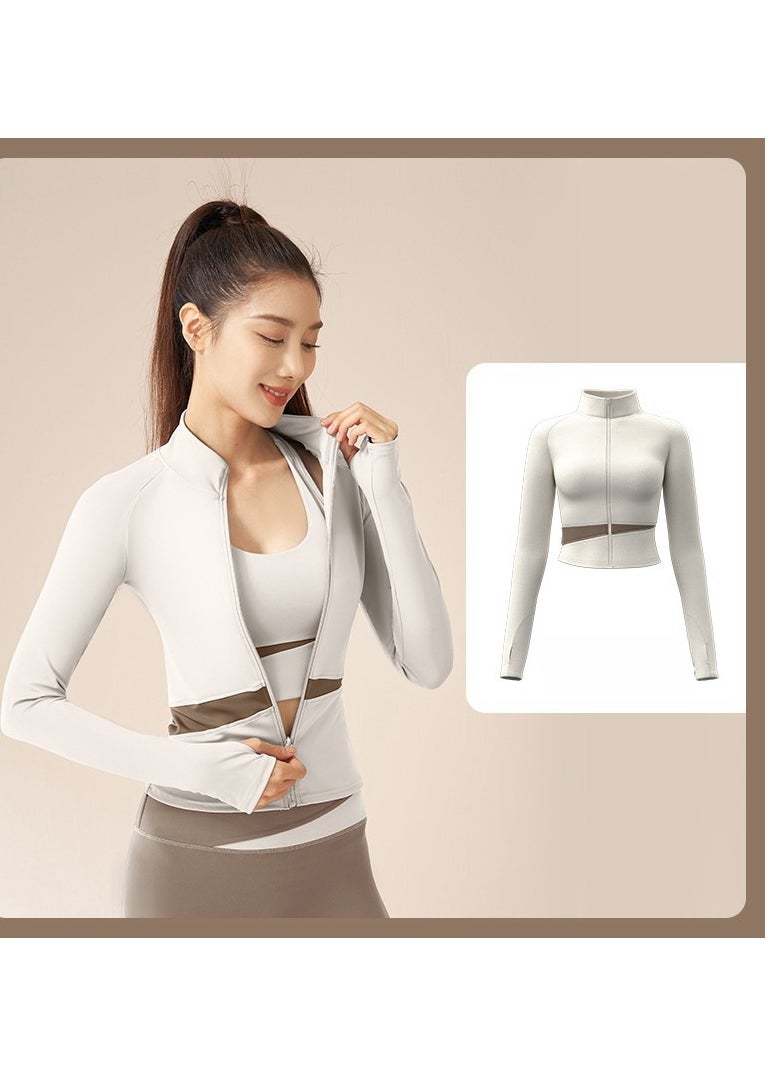 Female Color Blocked High Neck Slimming And Elongated Yoga Suit