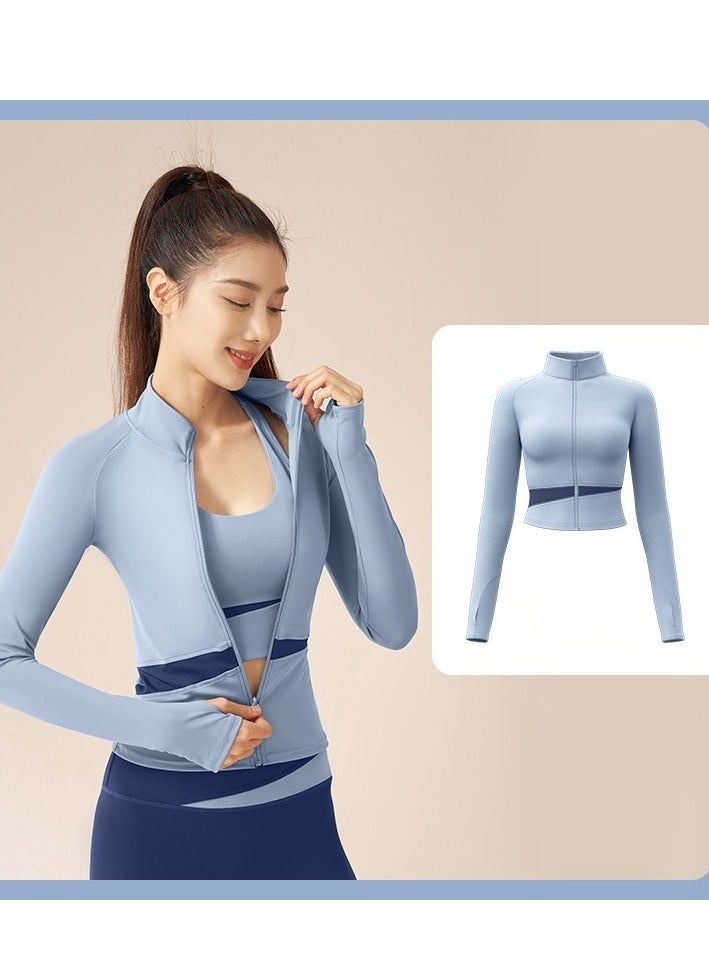 Female Color Blocked High Neck Slimming And Elongated Yoga Suit