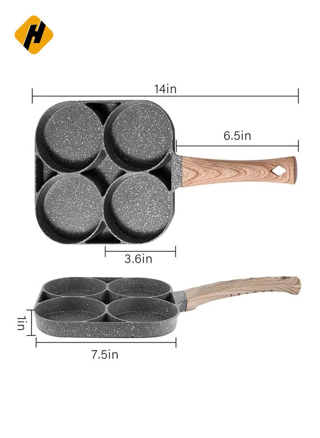 Non-Stick Frying Pan with 4 Hole Pancake Pan Fried Egg Burger Pan