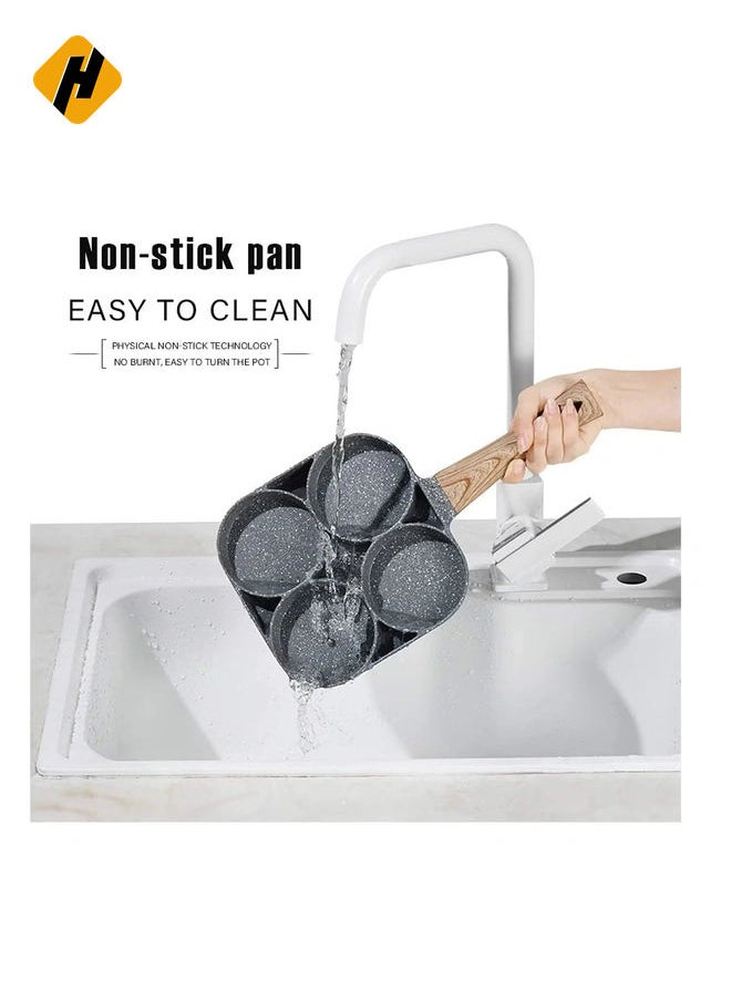 Non-Stick Frying Pan with 4 Hole Pancake Pan Fried Egg Burger Pan