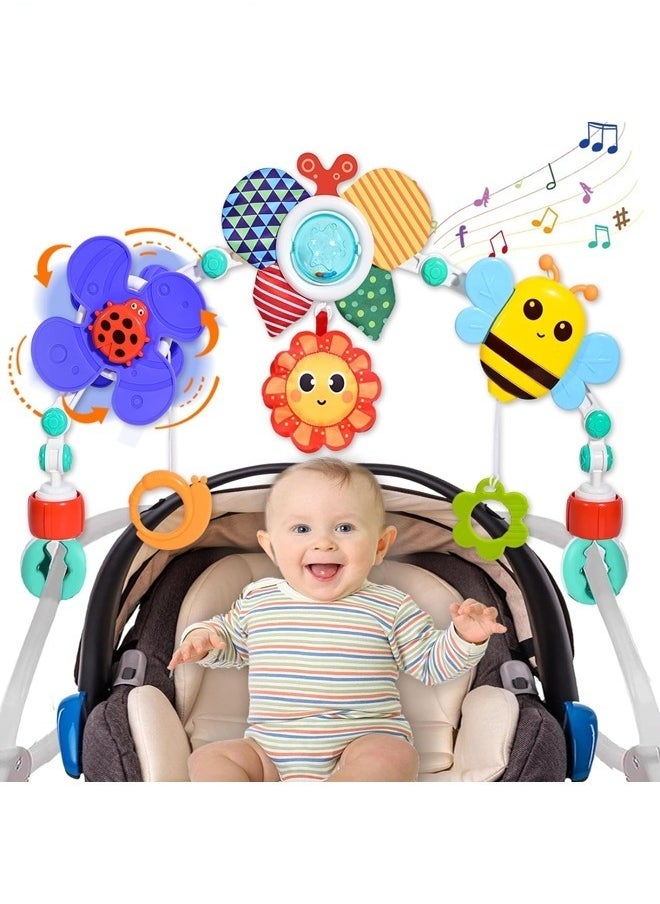 Car Seat Stroller Toys,Baby Stroller Arch Toy,Baby Educational Cart Pendant For 0-1 Years Old,Activity Arch With Fascinating Toys,Stimulates Baby’s Senses And Motor Skills Development