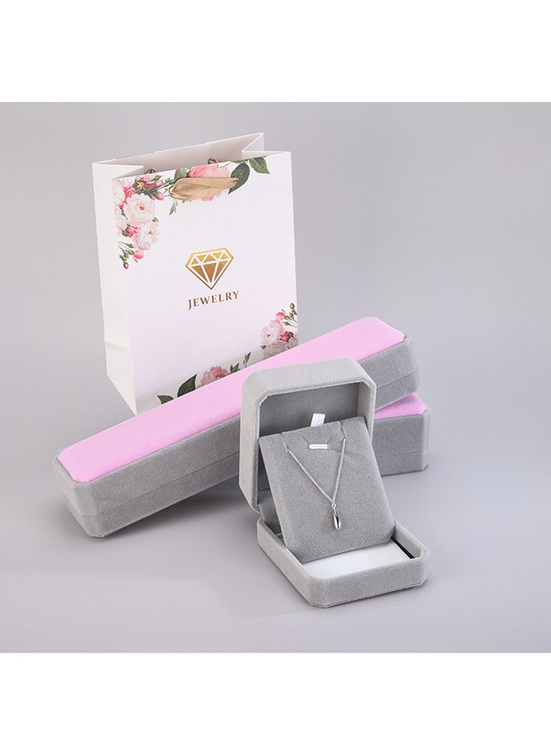 Square Jewelry Gift Box Set for Necklace Bracelet Earrings Flannel series box