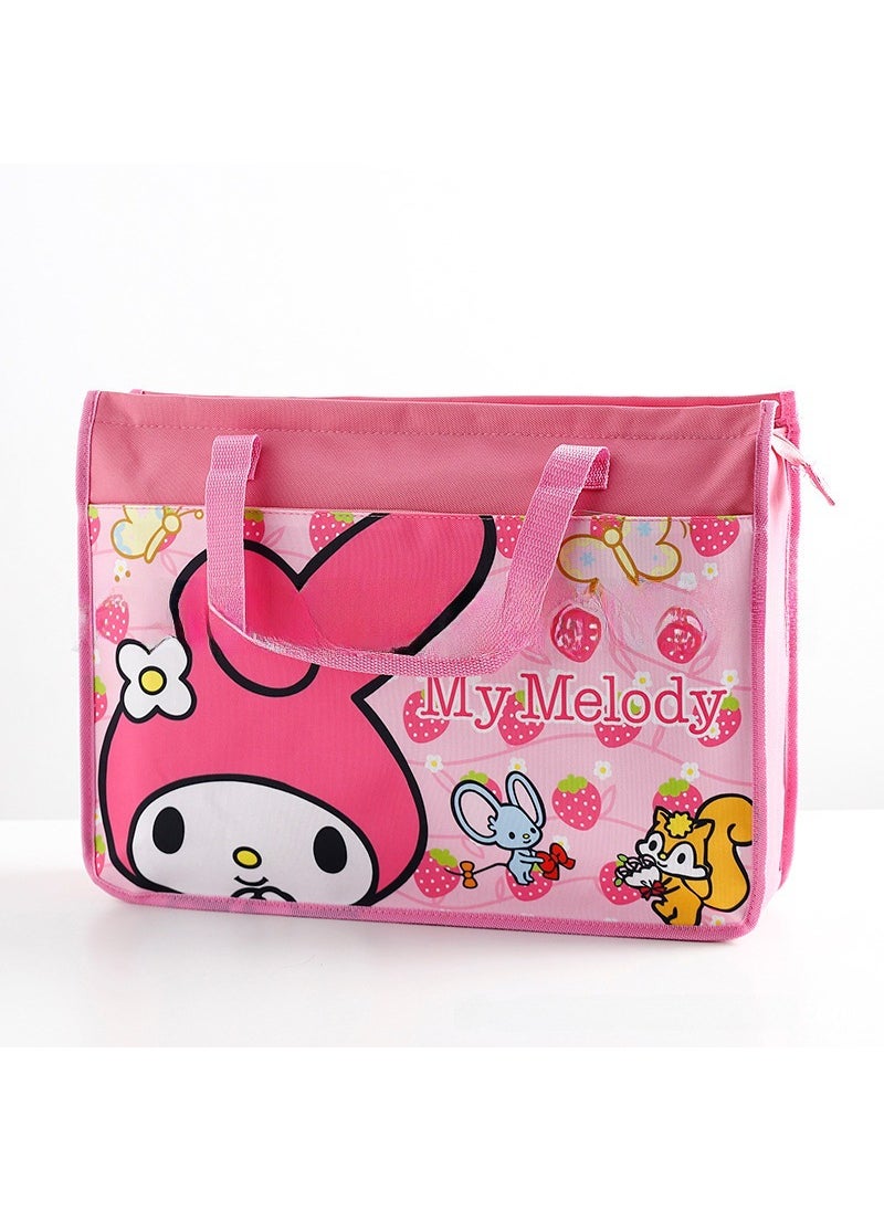 1 x 5 pcs 8K Kids Sketch Bag Large Cute Cartoon Student Art Storage No.19 melody squirrel