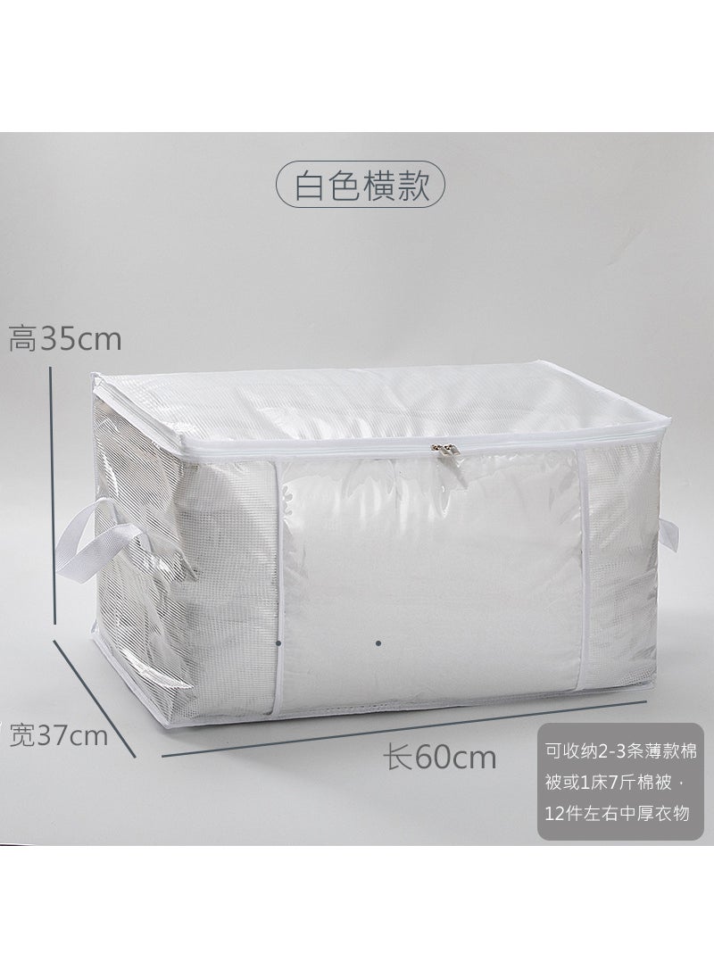 Large Capacity Storage Bag for Clothes and Quilts White Horizontal