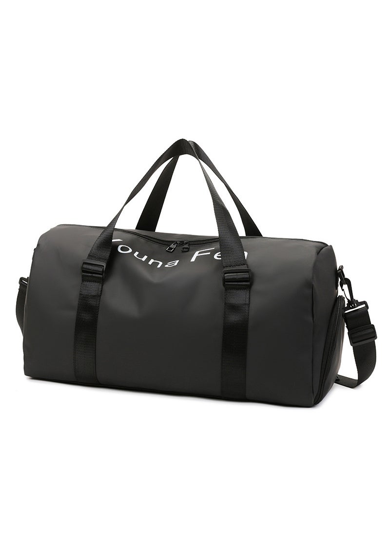 New Gym Bag Clothes Storage Bag Duffel Bag Waterproof Short-distance Luggage Bag Shoulder Bag Portable Short-distance Travel Bag Black