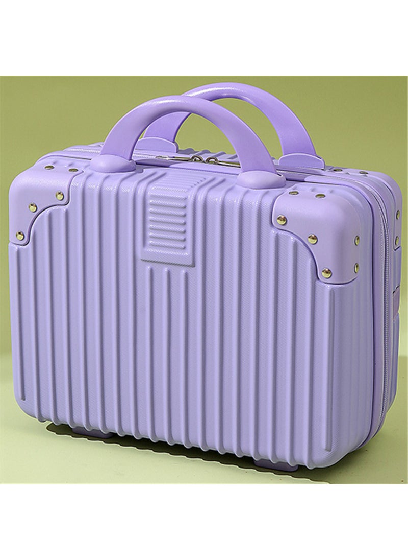 Vintage Mini Luggage Box 16in with Lock Purple