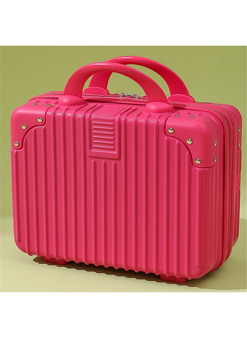 Vintage Mini Luggage Box 16in with Lock Rose Red