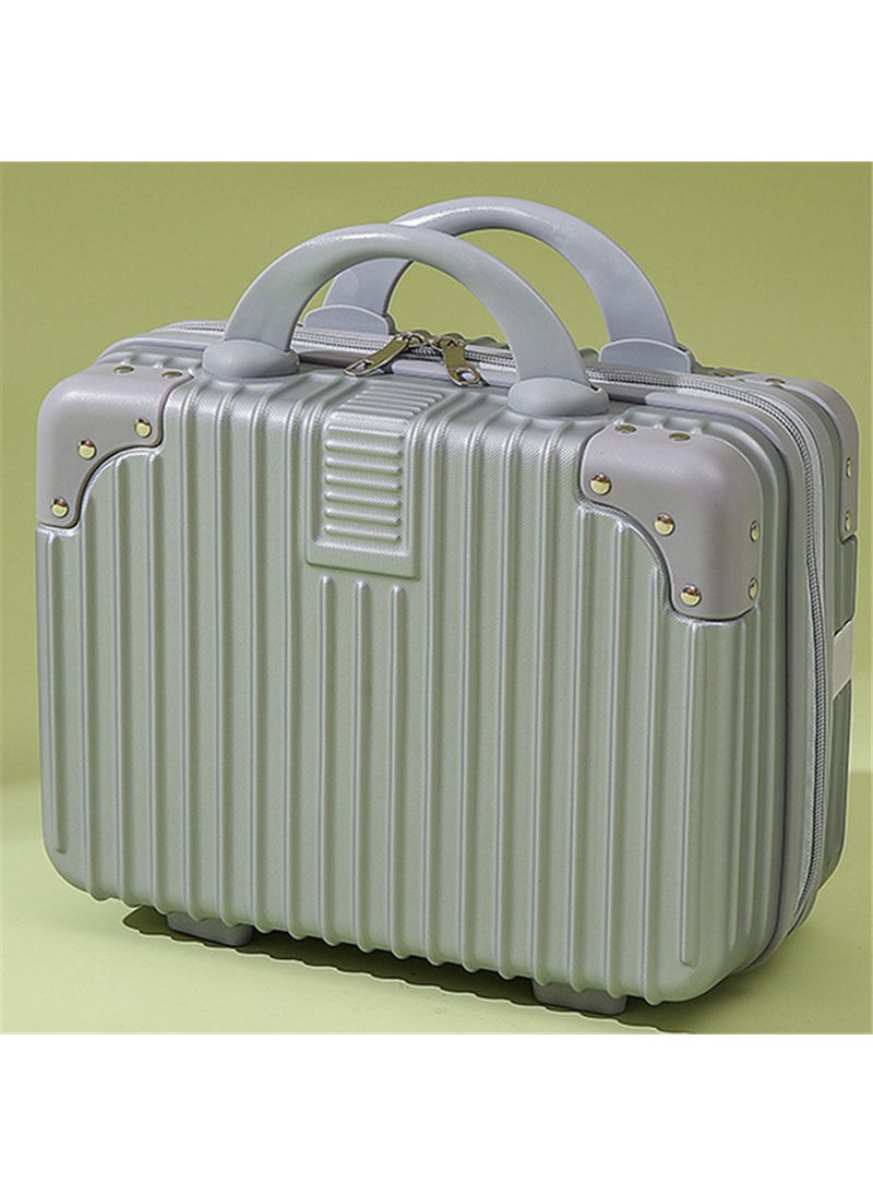 Vintage Mini Luggage Box 16in with Lock Silver Gray