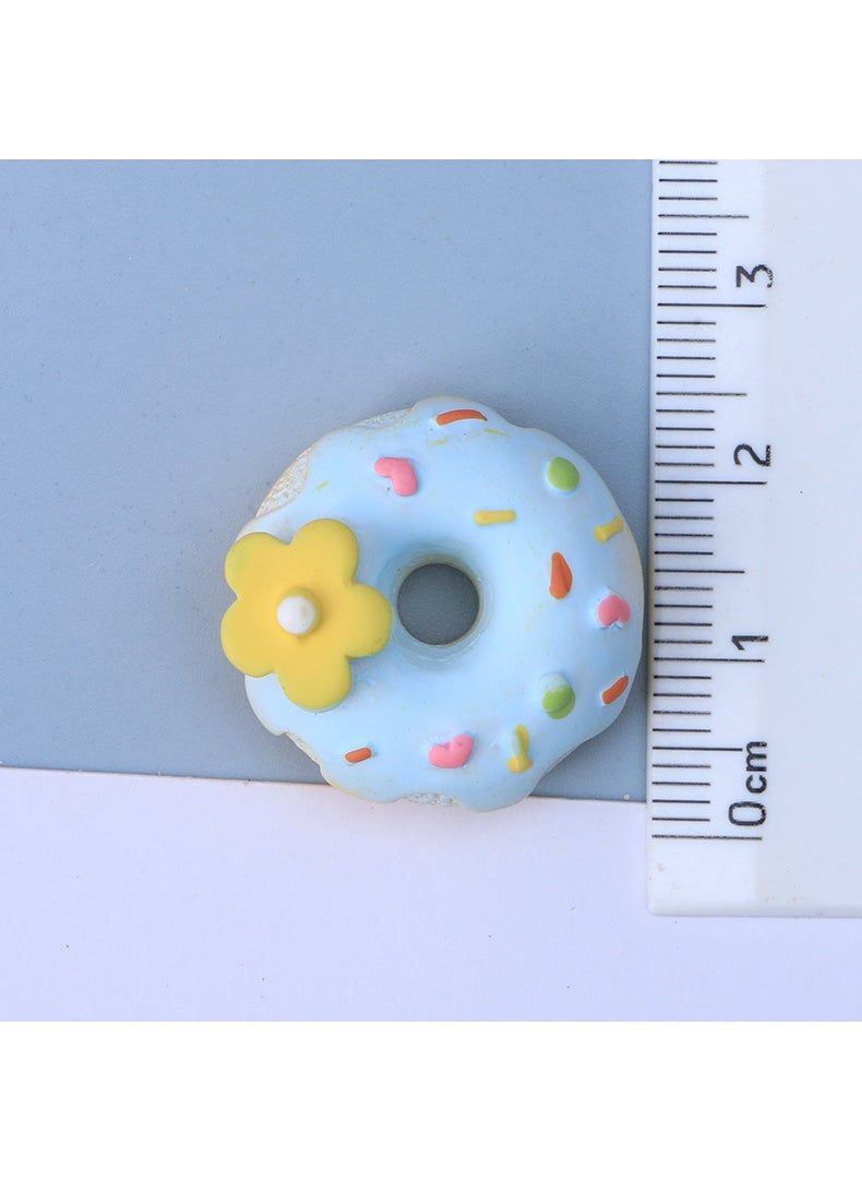 Cute Cartoon Candy Donut DIY Cream Phone Case Craft Resin Jewelry Accessories Yellow Flower Donut