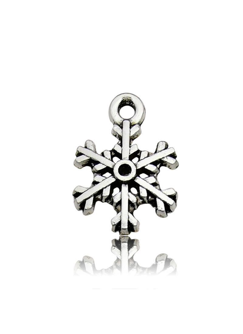 DIY Vintage Alloy Christmas Pendants 13885-ancient silver snowflake 14 × 18mm0.8g