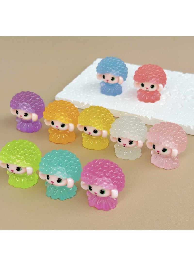 Glowing Zodiac Sheep DIY Resin Ornament Gift Luminous lamb sister (all installed in multiples of 10)