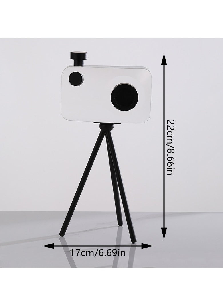 Modern Crystal Camera Decor with Tripod | Luxury Geometric Crystal Art for Living Room, TV Cabinet, Model Room, Desk, and Coffee Table | Unique Home Decoration or Birthday Gift