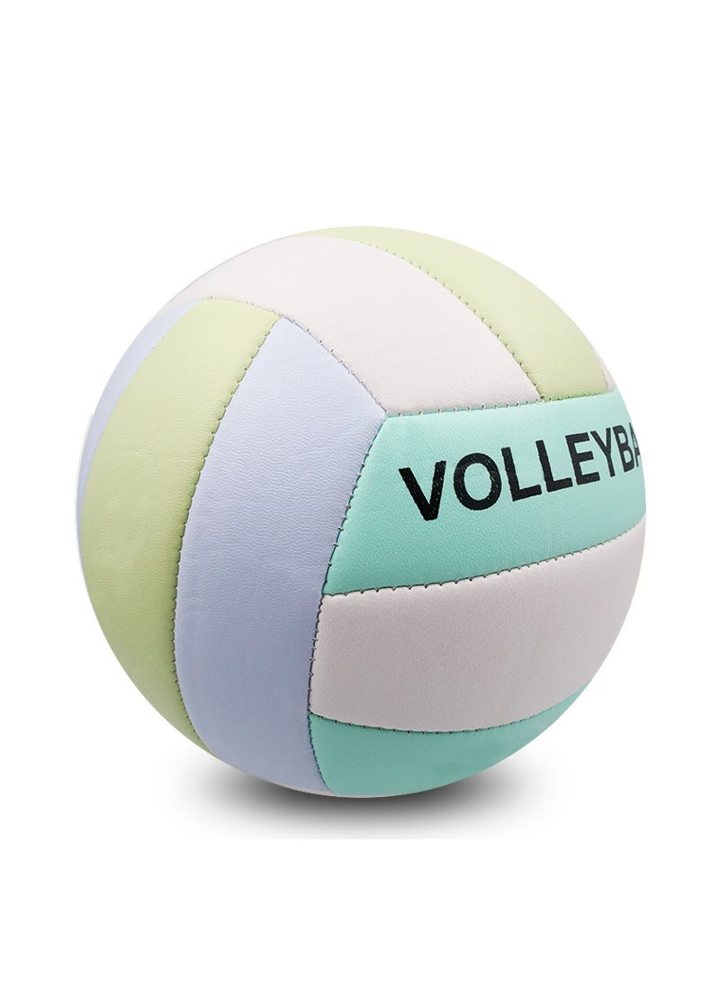 1 x 5 pcs Professional PVC Volleyball Official Size 5 Macaroon purple Green