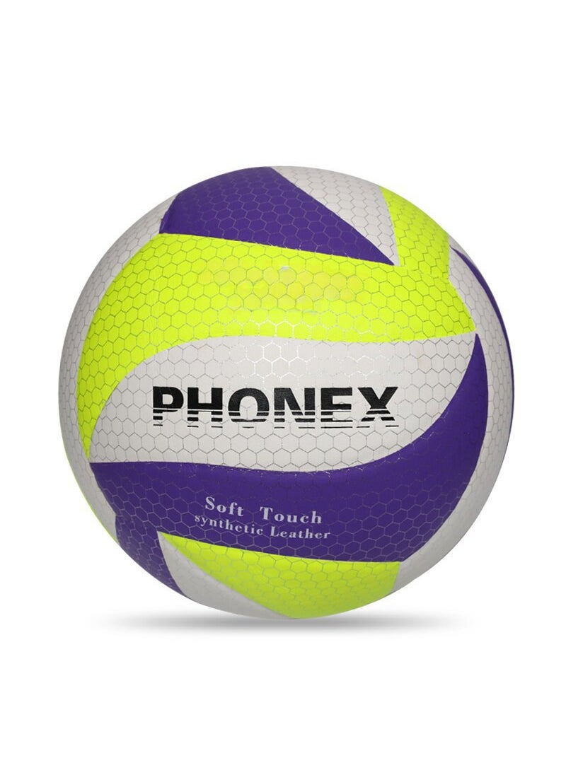 1 x 5 pcs Professional PVC Volleyball Official Size 5 PU skin yellow purple White