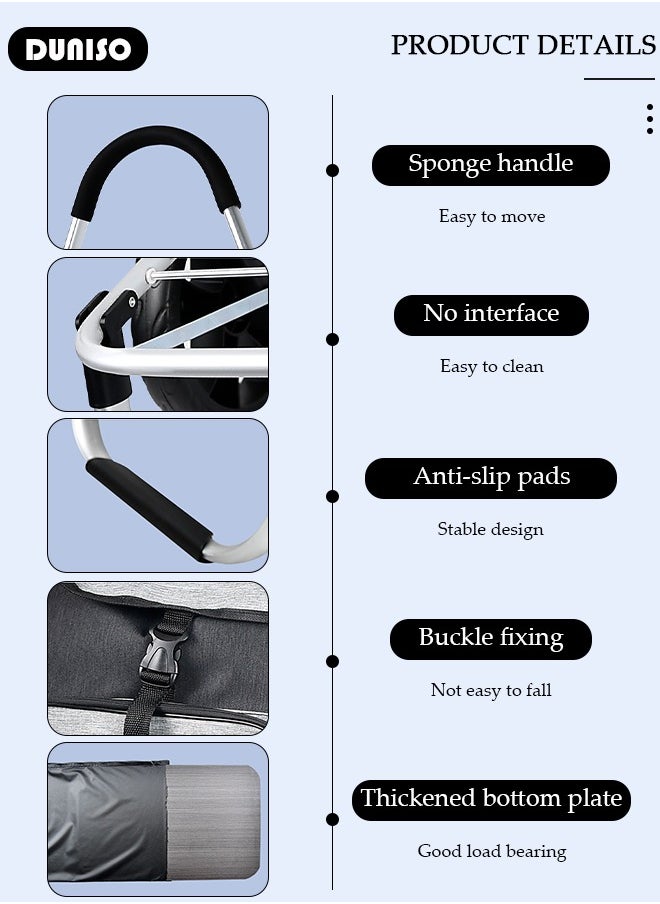 Household Shopping Cart, Foldable Trolley Bag with Rolling Wheels,Elderly Shopping Bag Grocery Foldable Cart, Waterproof Shopping Trolley Grocery Carts,Suit for Luggage,Personal,Travel,Auto,Moving and Office Use