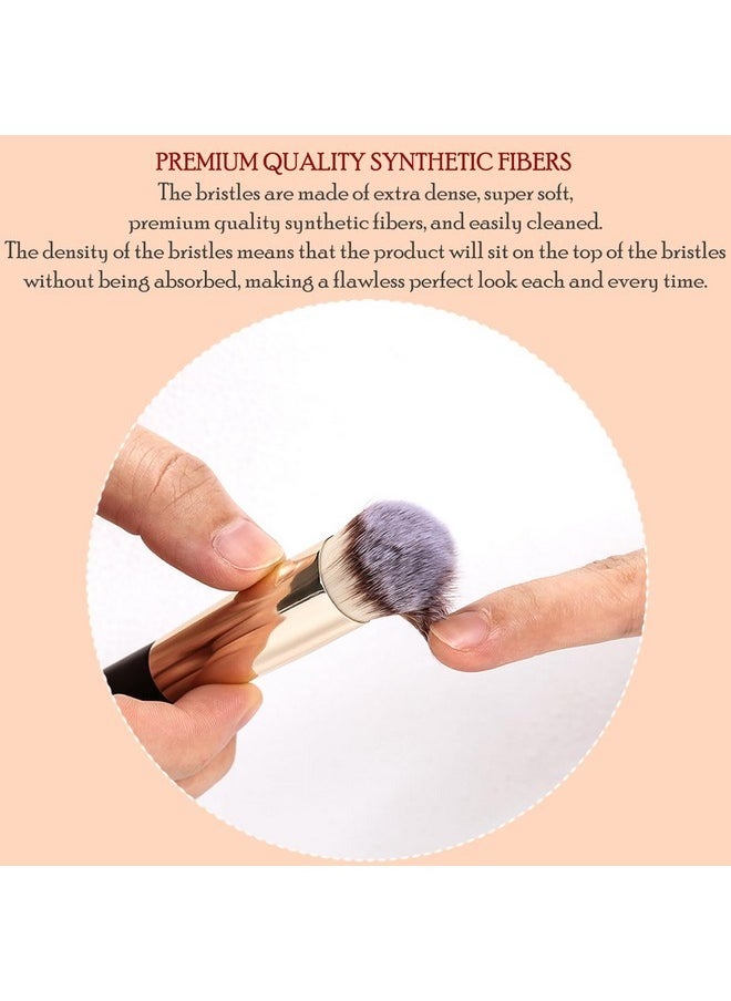 Concealer Brush, Round Top Kabuki Brush Under Eye Nose Contour Makeup Brush For Concealing Blending Setting Buffing Powder Liquid Cream Cosmetic Foundation Brush