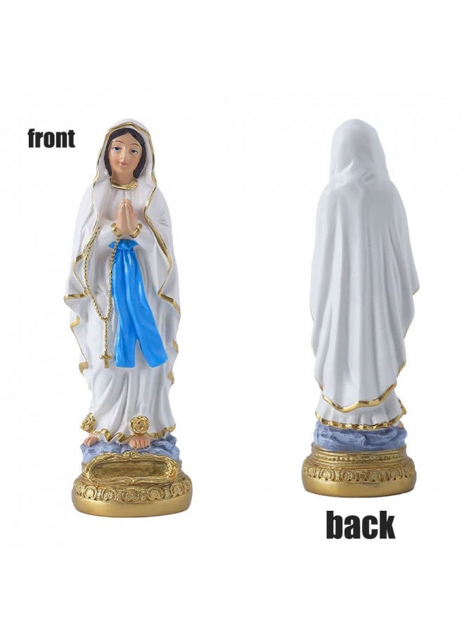 Lourdes Virgin Mary Statue, 5.7 Inch Catholic Blessed Virgin Mother Mary Statues, Catholic Gift Resin Virgin Mary Figurines, Suitable for Religious and Home Decor, Filling Indoor Space (5.7 Inch)