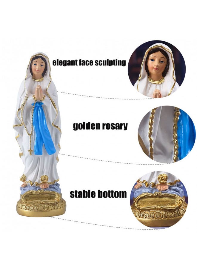 Lourdes Virgin Mary Statue, 5.7 Inch Catholic Blessed Virgin Mother Mary Statues, Catholic Gift Resin Virgin Mary Figurines, Suitable for Religious and Home Decor, Filling Indoor Space (5.7 Inch)