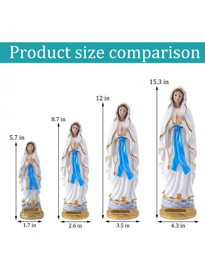 Lourdes Virgin Mary Statue, 5.7 Inch Catholic Blessed Virgin Mother Mary Statues, Catholic Gift Resin Virgin Mary Figurines, Suitable for Religious and Home Decor, Filling Indoor Space (5.7 Inch)