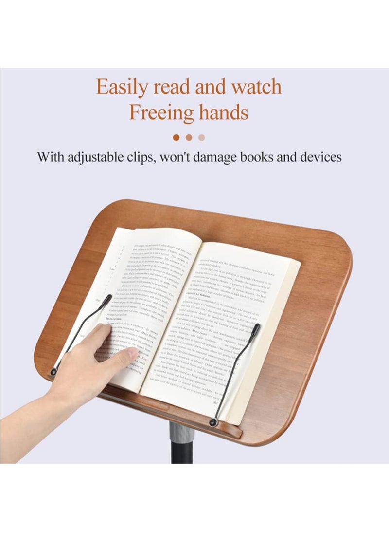 Adjustable Book Stand for Reading Standing Bible,Music Sheet Stand,  Laptop Phone Projector Recipe Tablet Stand with Page Paper Clip for Display for Sofa,Office, Meeting Room& Bedside