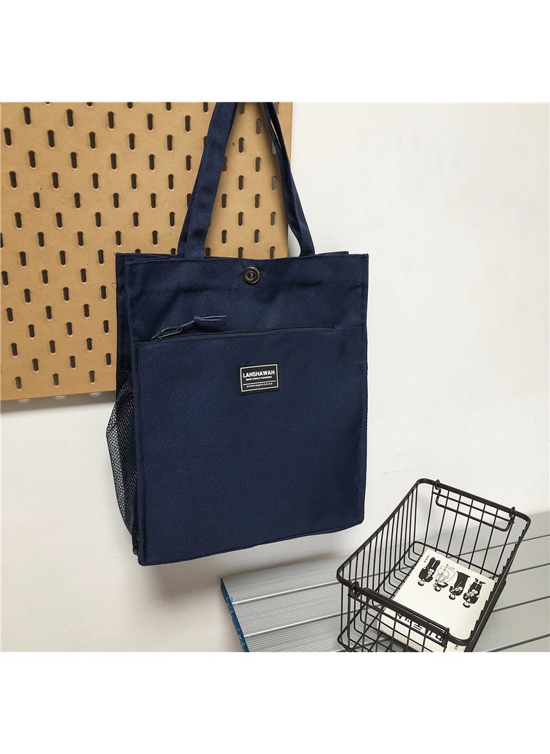 1 x 5 pcs New Korean Style Oxford Tote Bag Blue