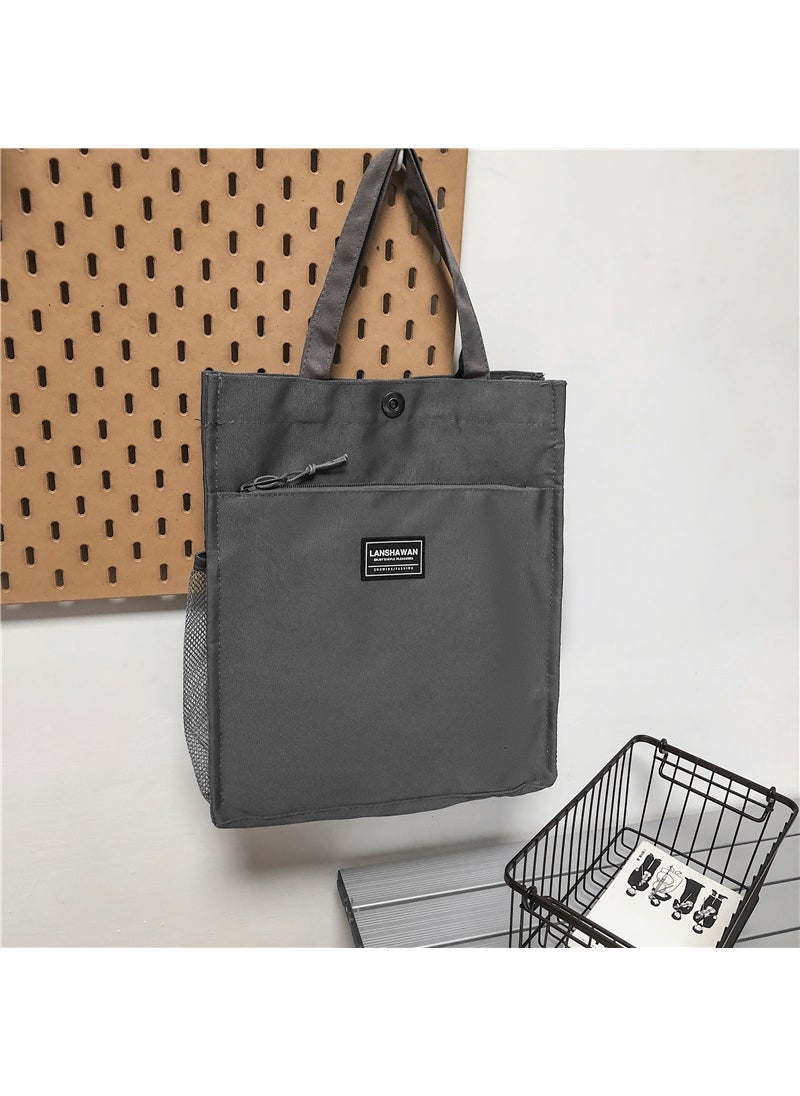 1 x 5 pcs New Korean Style Oxford Tote Bag Grey