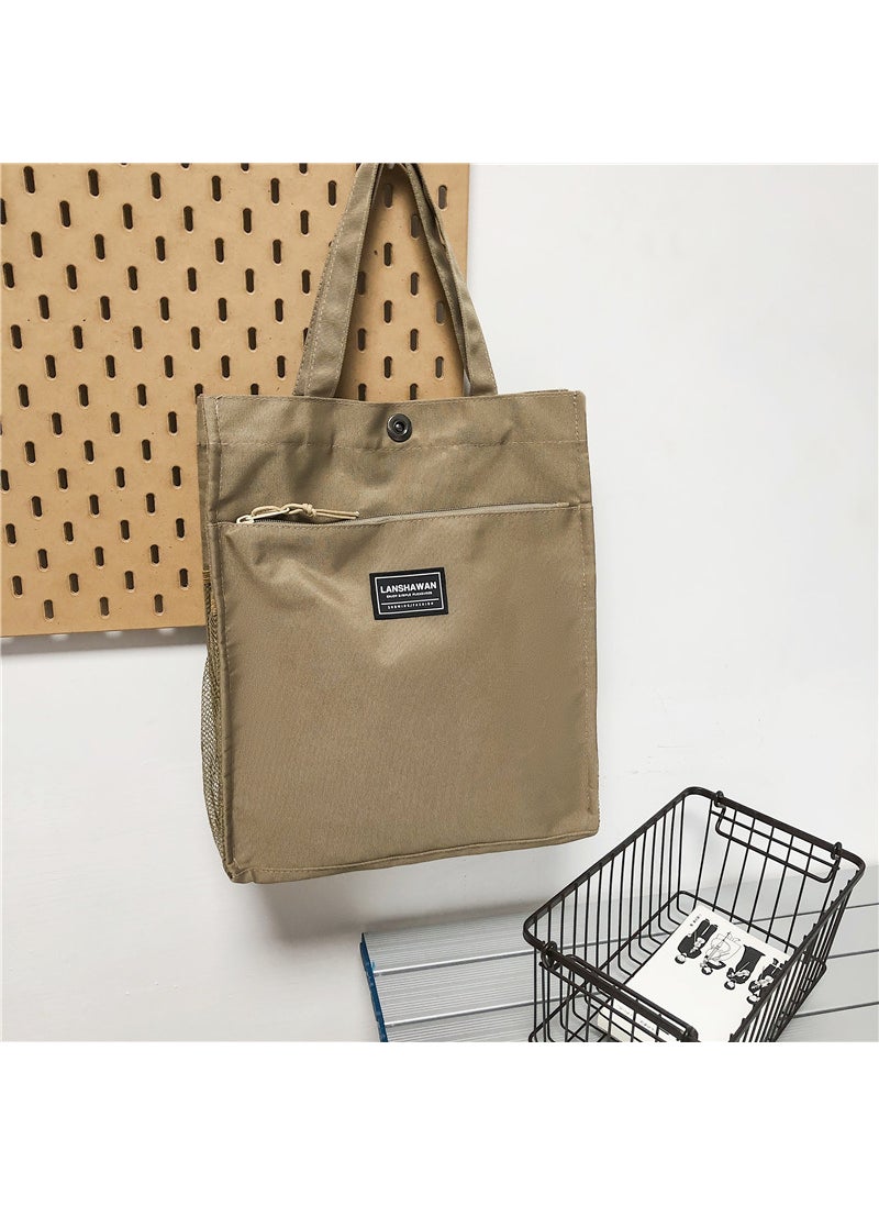 1 x 5 pcs New Korean Style Oxford Tote Bag Khakis