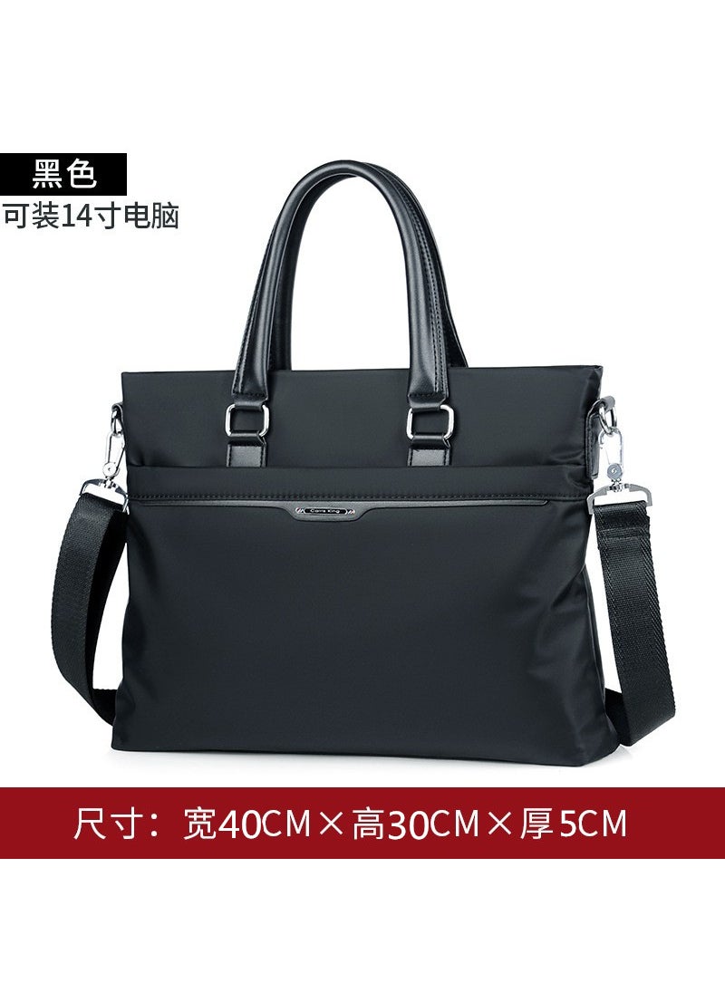 Mens Crossbody Handbag Business Casual Bag Briefcase Mens Computer Canvas Bag Oxford Cloth Shoulder Bag File Bag 512 Black Plus Size