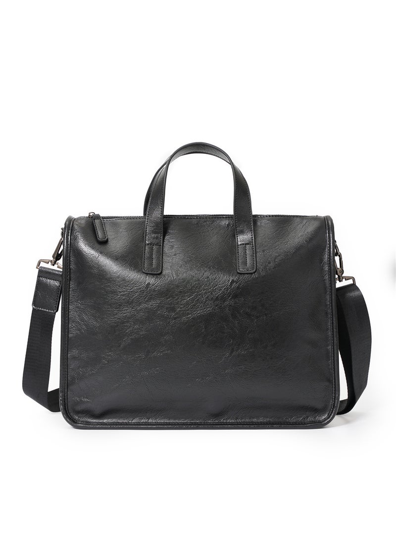 Mens Laptop Messenger Briefcase Black-