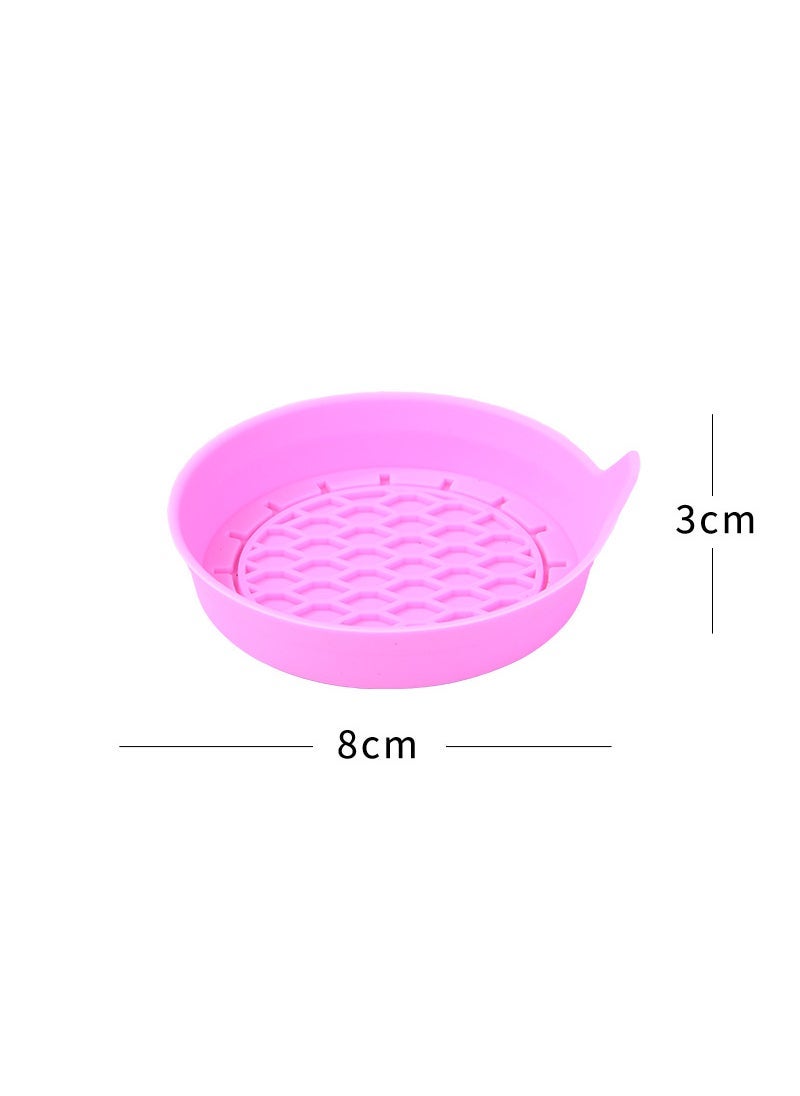 Creative Silicone Car Coasters with Rhinestones Anti-Slip Pink