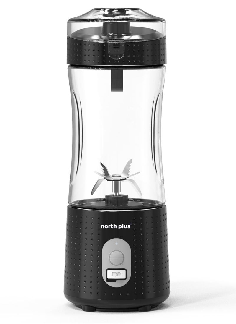 NorthPlus ProMix410 Portable Blender for Smoothies & Shakes, USB Rechargeable, 6 Blades, BPA-Free, Travel-Friendly, Compact Design, Ideal for Gym, Home & Office (Black)