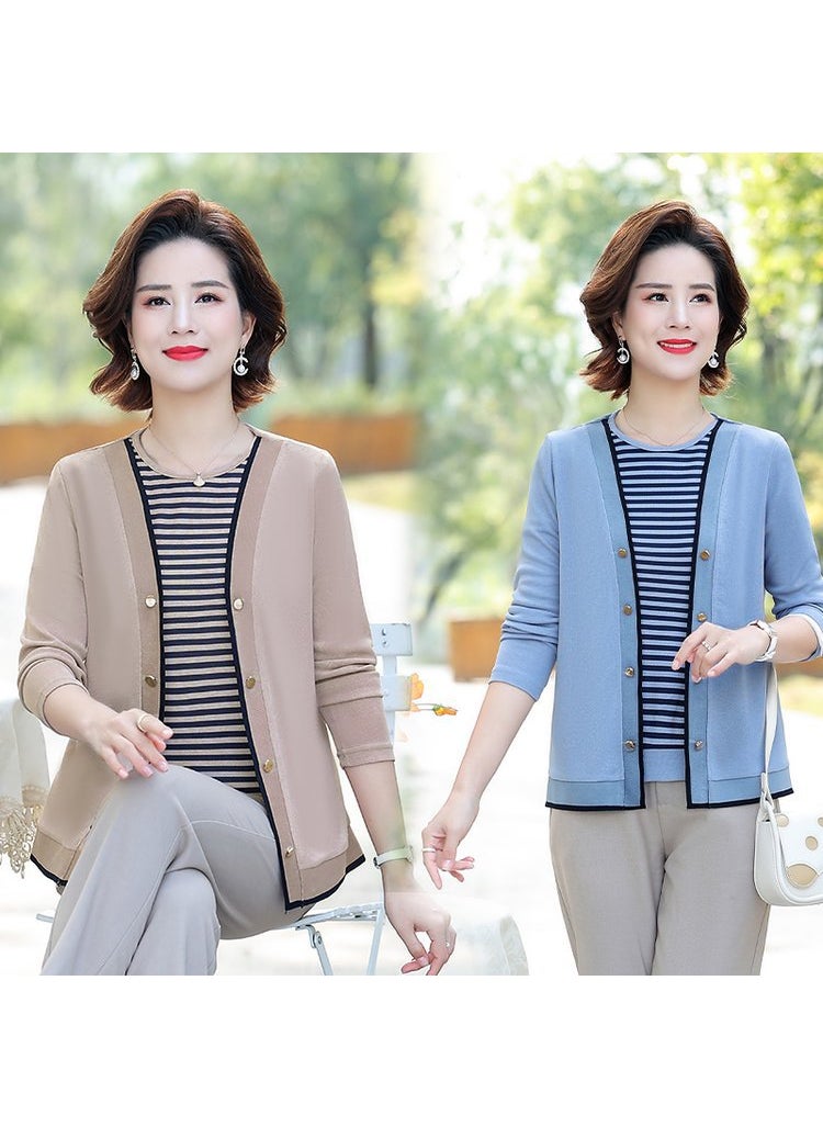 2023 Womens Knit Cardigan Set Autumn Fashion Cyan