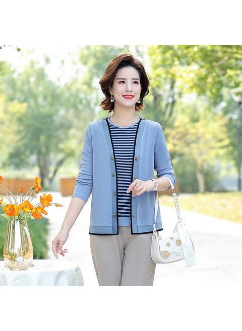 2023 Womens Knit Cardigan Set Autumn Fashion Cyan