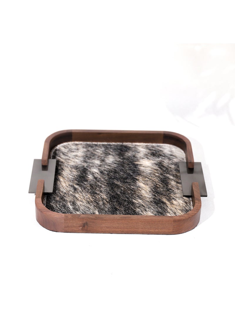 Danish Minimalist Walnut Tray Jewelry Organizer Gray l30w27h3cm pattern