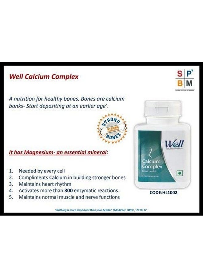 Well Calcium Complex For Bone Health - 60 Tablets