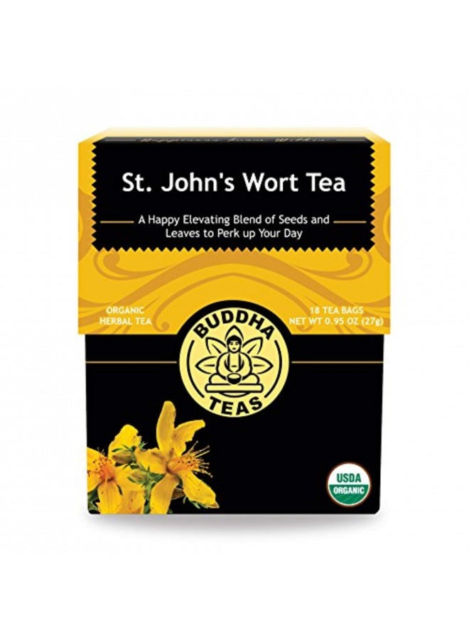 Buddha Teas - St. Johns Wort - Organic Herbal Tea - For Cognitive Balance & Overall Health - With Antioxidants, Essential Minerals & Oils - Caffeine Free - 100% Kosher & Non-GMO - 18 Tea Bags (Pack of 1)