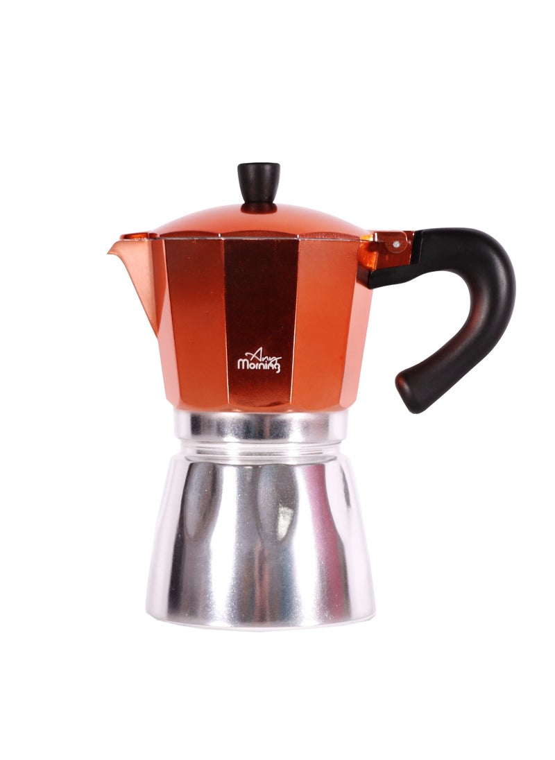 Any Morning Stovetop Aluminum Espresso Coffee Maker 240ML Copper