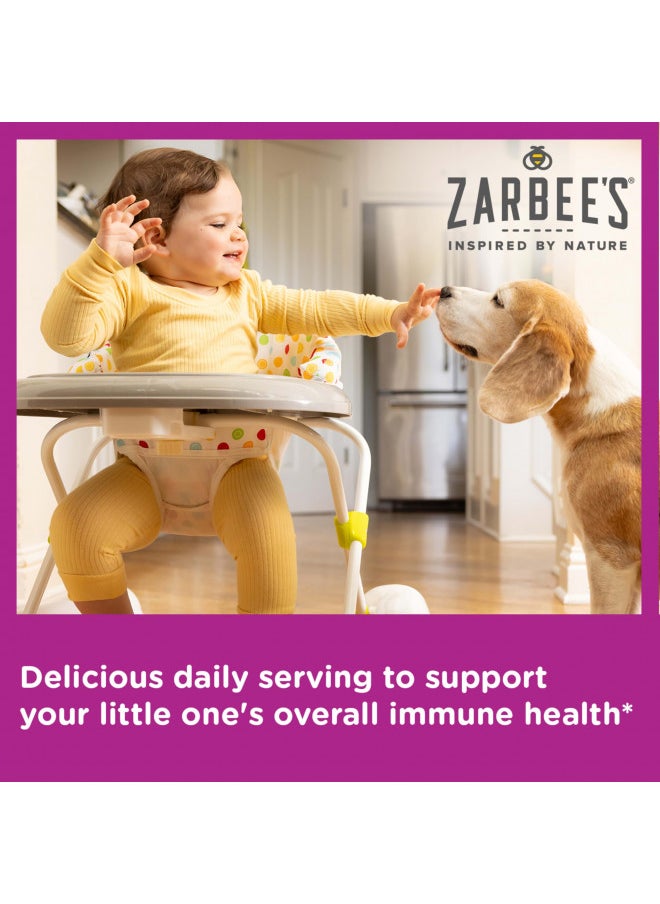 Immune Support Syrup with Zinc, Includes Syringe for Easy & Accurate Dosing, Natural Grape Flavor, 2oz