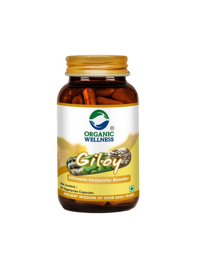 Giloy Capsules, Natural Giloy, Antioxidant Properties, Purifies Blood Supplement, Immunity Booster, Health And Wellness (90 N Veg Capsules)