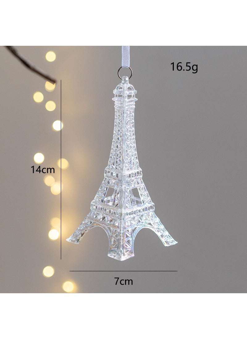 1 x 5 pcs Christmas Tree Ornaments Colorful Transparent Decor Colorful Tower