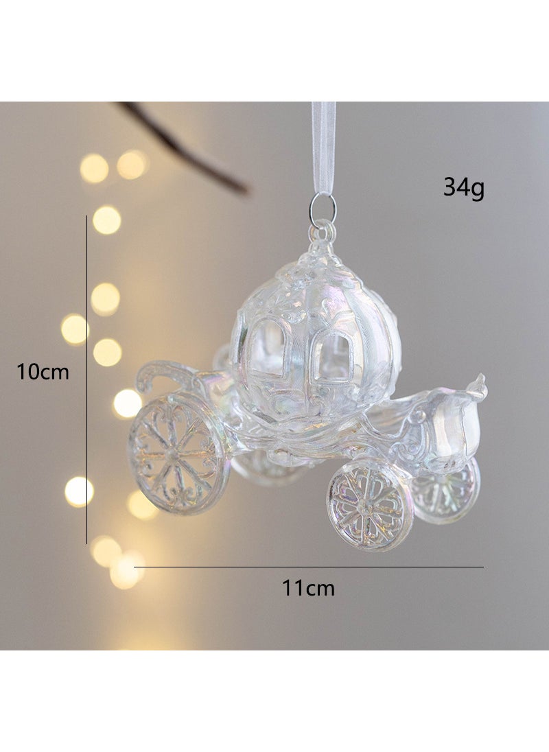 1 x 5 pcs Christmas Tree Ornaments Colorful Transparent Decor Royal Car