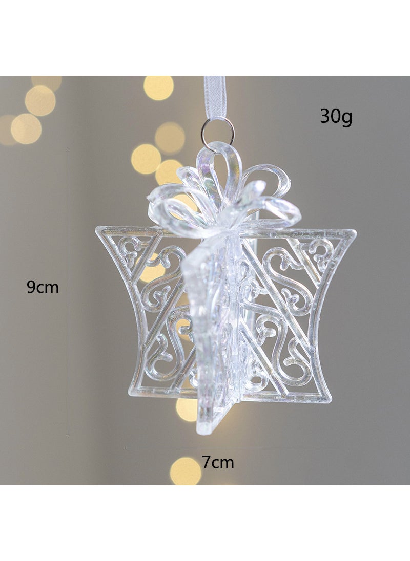 1 x 5 pcs Christmas Tree Ornaments Colorful Transparent Decor Gift Pack