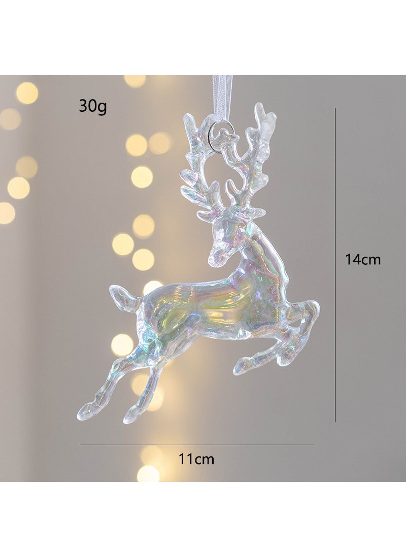 1 x 5 pcs Christmas Tree Ornaments Colorful Transparent Decor Elk