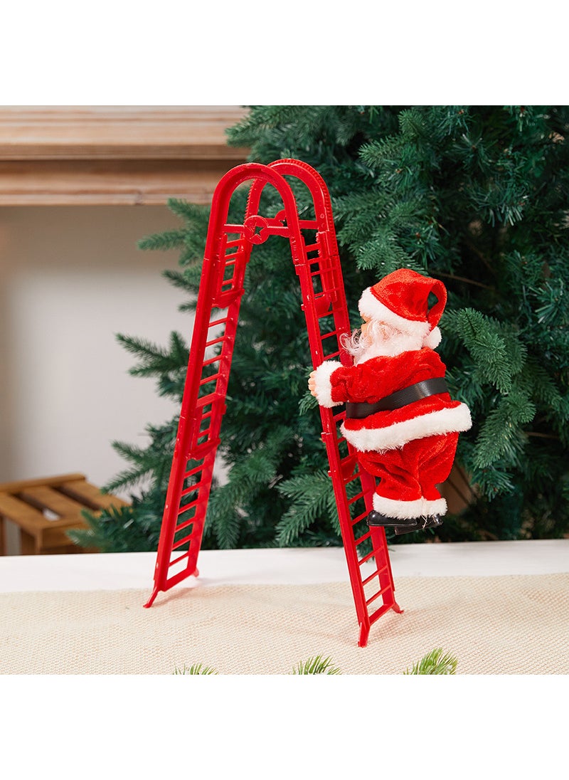 1 x 5 pcs Climbing Santa Claus Christmas Decor Gift Red Double Ladder Old Man