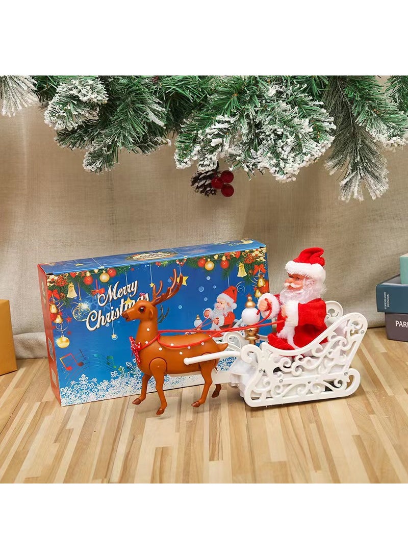 1 x 5 pcs Climbing Santa Claus Christmas Decor Gift Deer pull cart